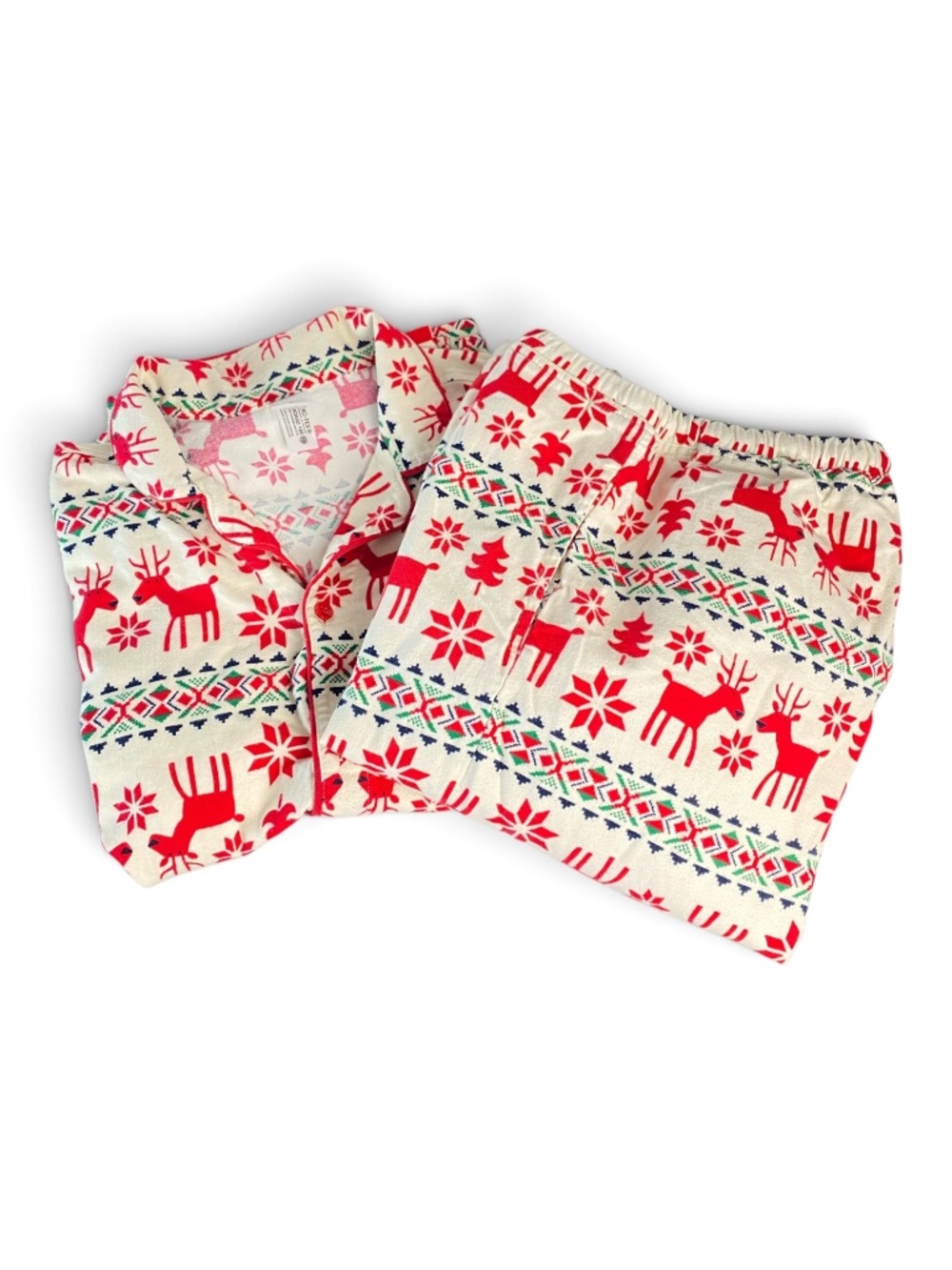 Hanna Andersson Adult Dear Deer Christmas Cotton Flannel Pajama Set Size M